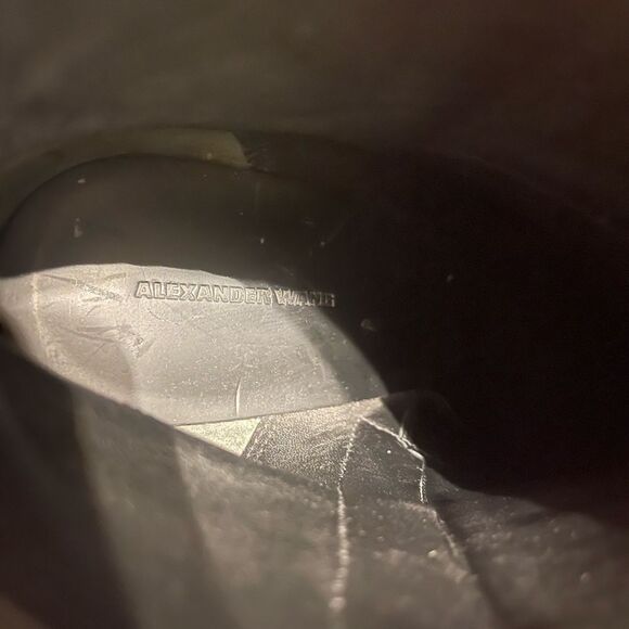 Alexander Wang Gabi Cutout Black Leather Ankle Boots Sz 9.5 Rose Gold Heel - Picture 7 of 7